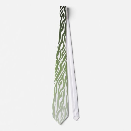 Wild Green Zebra Print Ombre Krawatte (Vorderseite)