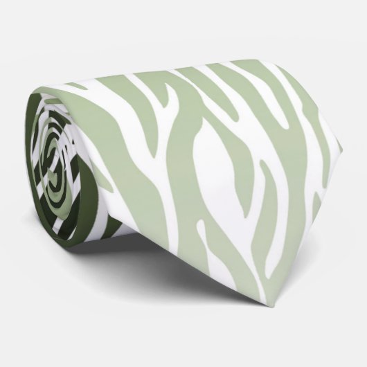 Wild Green Zebra Print Ombre Krawatte (Gerollt)