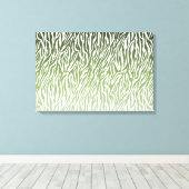 Wild Green Zebra Print Ombre Leinwanddruck (Insitu (Holzboden))