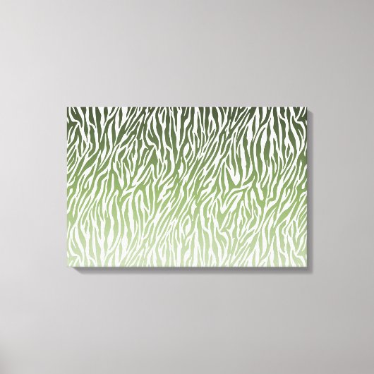Wild Green Zebra Print Ombre Leinwanddruck (Vorderseite)