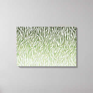 Wild Green Zebra Print Ombre Leinwanddruck
