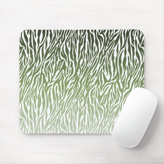 Wild Green Zebra Print Ombre Mousepad (Mit Mouse)