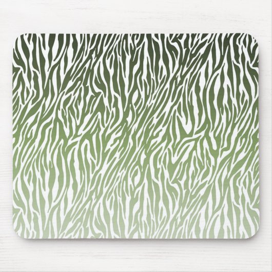 Wild Green Zebra Print Ombre Mousepad (Vorne)