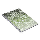 Wild Green Zebra Print Ombre Notizblock (Rechte Seite)