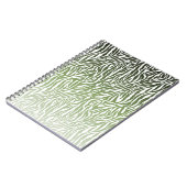 Wild Green Zebra Print Ombre Notizblock (Linke Seite)
