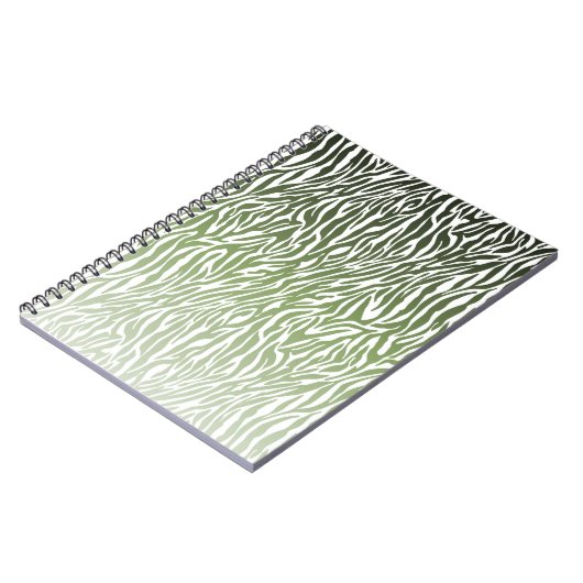 Wild Green Zebra Print Ombre Notizblock (Linke Seite)