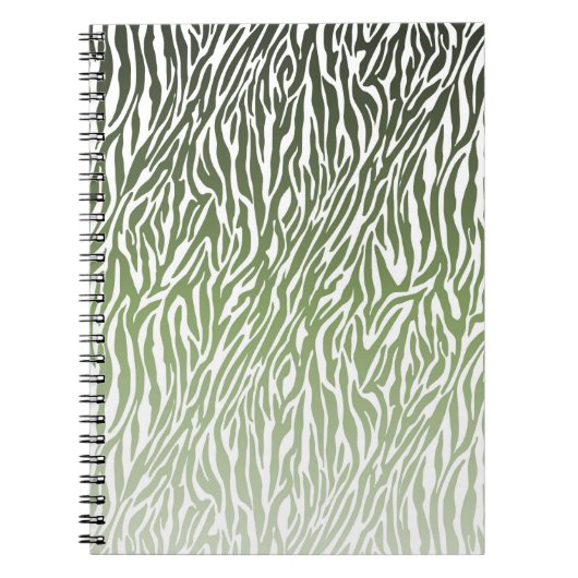 Wild Green Zebra Print Ombre Notizblock (Vorderseite)