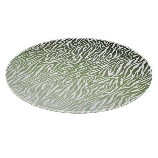 Wild Green Zebra Print Ombre Schneidebrett (Ecke)
