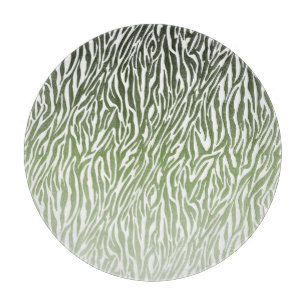 Wild Green Zebra Print Ombre Schneidebrett