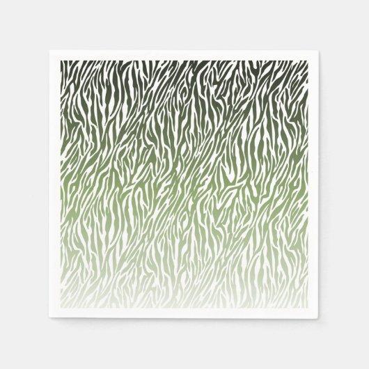Wild Green Zebra Print Ombre Serviette (Vorderseite)