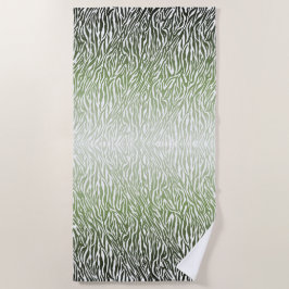 Wild Green Zebra Print Ombre Strandtuch