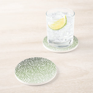 Wild Green Zebra Print Ombre Untersetzer