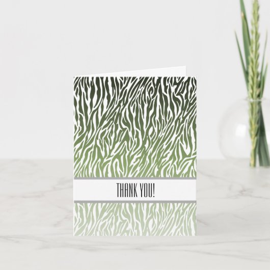 Wild Green Zebra Print Vielen Dank Dankeskarte (Vorderseite)