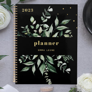Wild Greenery Elegant Black Planer