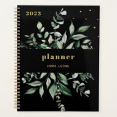 Wild Greenery | Elegant Black Planer (Vorderseite)