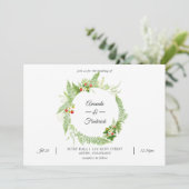 Wild Greenery Wedding Einladung (Stehend Vorderseite)