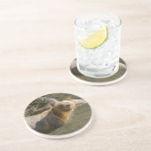 Wild Grizzly Bear am Fluss Orford Getränkeuntersetzer (Seite)