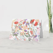 Wild-grüne Blume | Polterabend Vielen Dank Dankeskarte (Rückseite)