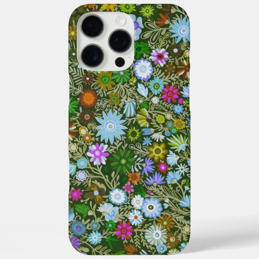 Wild grüne Feldblüten Case-Mate iPhone Hülle (Rückseite)