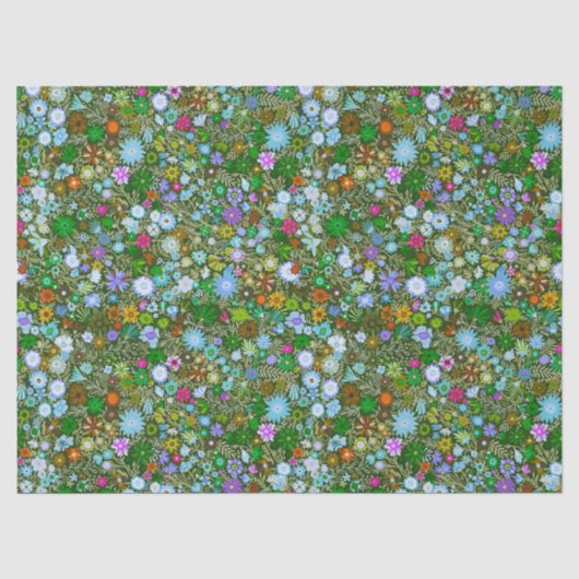 Wild grüne Feldblüten Seidenpapier (Vorderseite)