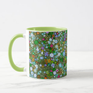 Wild grüne Feldblüten Tasse