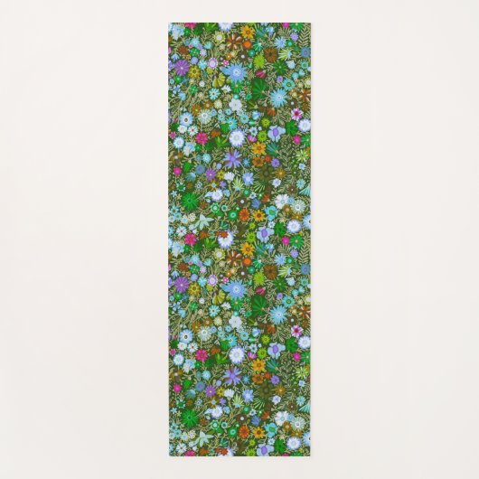 Wild grüne Feldblüten Yogamatte (Vorderseite)
