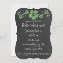 Wild grüne Rose Chalkboard Bridal