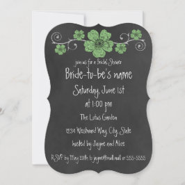Wild grüne Rose Chalkboard Bridal Einladung