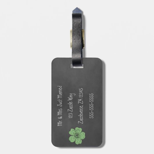 Wild grüne Rose Gepäckanhänger (Rückseite vertikal)