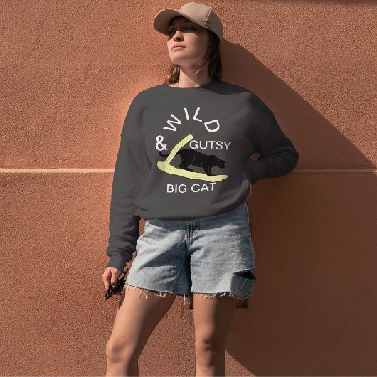 Wild Gutsy Cat Vibes Feminist Minimalistisch Custo Sweatshirt