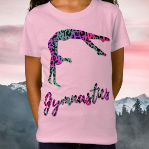 Wild Gymnastics Girl Animal Print Gymnastics T-Shirt