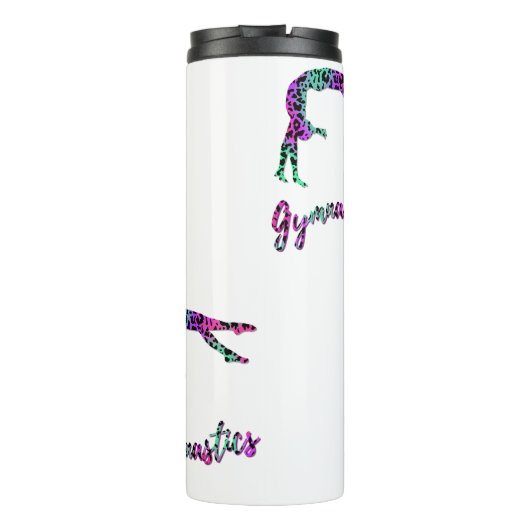 Wild Gymnastics Girl | Animal Print Gymnastics Thermosbecher (Rückseite)