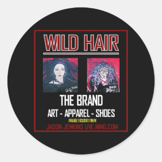 WILD HAIR AD RUNDER AUFKLEBER
