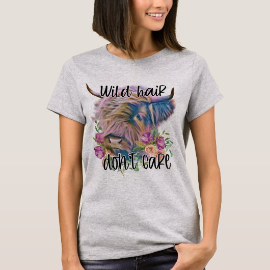 Wild Hair kümmert sich schottische Hochlandkuh nic T-Shirt (Vorderseite)