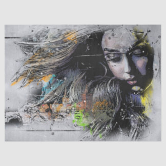 Wild Hair Women Artistic Seidenpapier