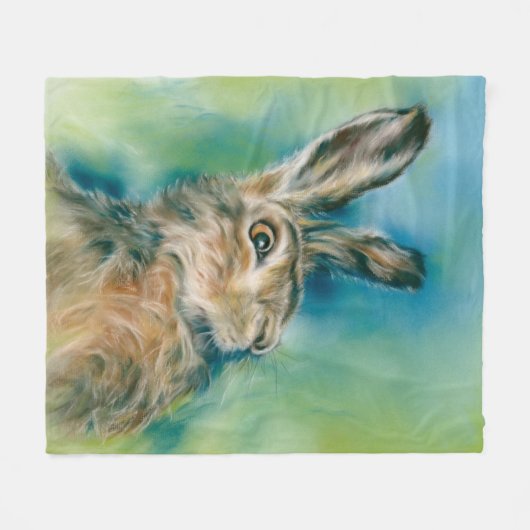 Wild Hare Exuberance Pasta Art Fleecedecke (Vorderseite (Horizontal))
