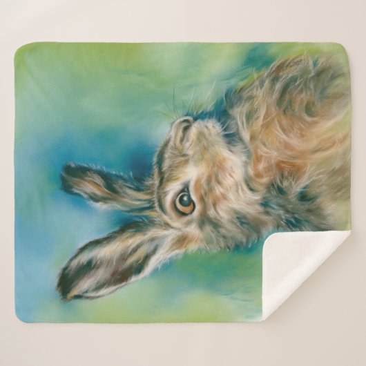 Wild Hare Exuberance Pasta Art Sherpadecke (Vorderseite (Horizontal))