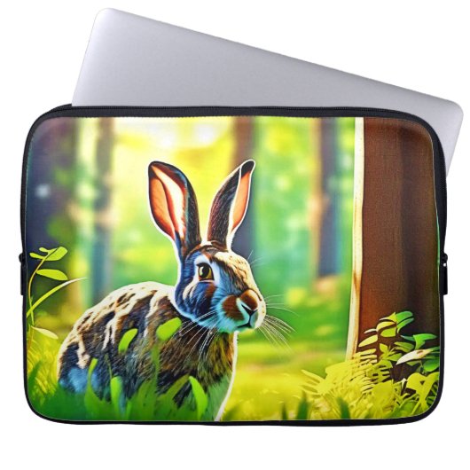 Wild Hare Forest Laptopschutzhülle (Vorderseite)