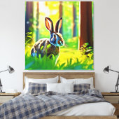 Wild Hare Forest Leinwanddruck (Insitu (Schlafzimmer))