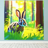 Wild Hare Forest Leinwanddruck (Insitu (Holzboden))