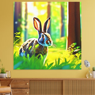 Wild Hare Forest Leinwanddruck