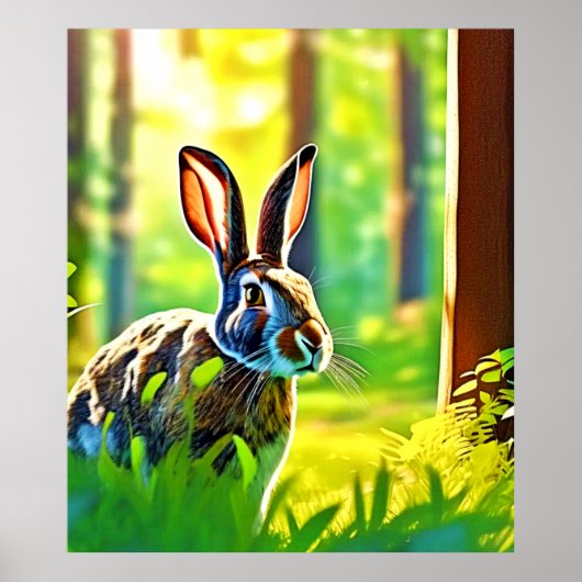 Wild Hare Forest Poster (Vorne)