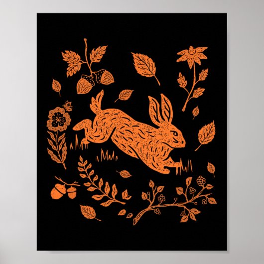 Wild Hare Rabbit Cotattcore Fall Erntedank Poster (Vorne)