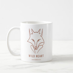 Wild Heart Fuchs Minimalistische Linienkunst Kaffeetasse