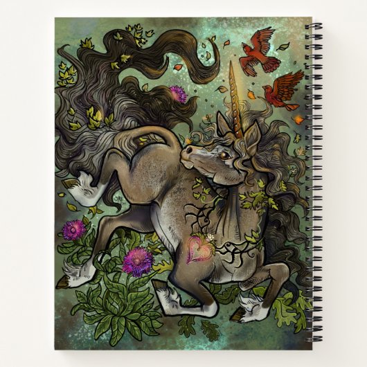 Wild Hearted Unicorn Notizblock (Rückseite)