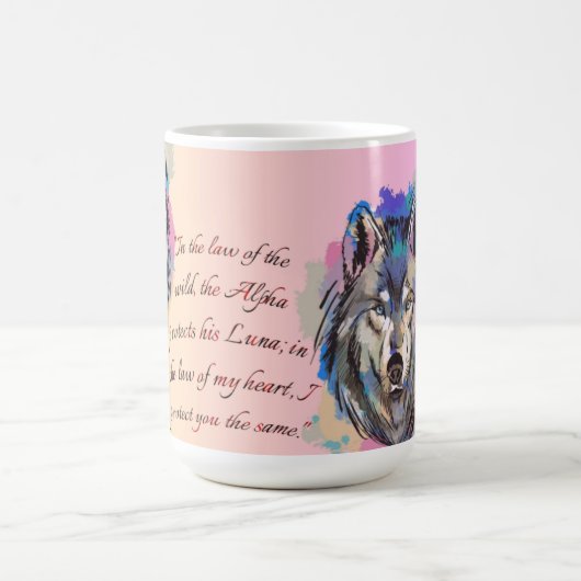 Wild Hearts | Alpha und Luna Wolf Design Kaffeetasse (Mittel)