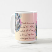 Wild Hearts | Alpha und Luna Wolf Design Kaffeetasse (Vorderseite Links)