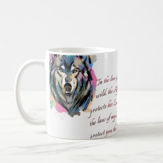 Wild Hearts | Alpha und Luna Wolf Design Kaffeetasse (Links)