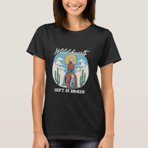 Wild Hearts Canu2019t Be Broken Cowgirl Riding Hor T-Shirt