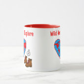 Wild Hearts Explore Karte und Wanderschuhe Kunst Tasse (Zentrum)